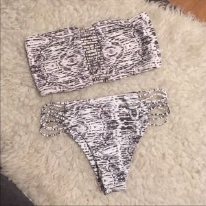 Strapless two piece bikini